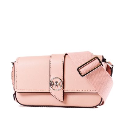 MICHAEL KORS GREENWICH 防刮皮革翻蓋斜背包-粉色-特