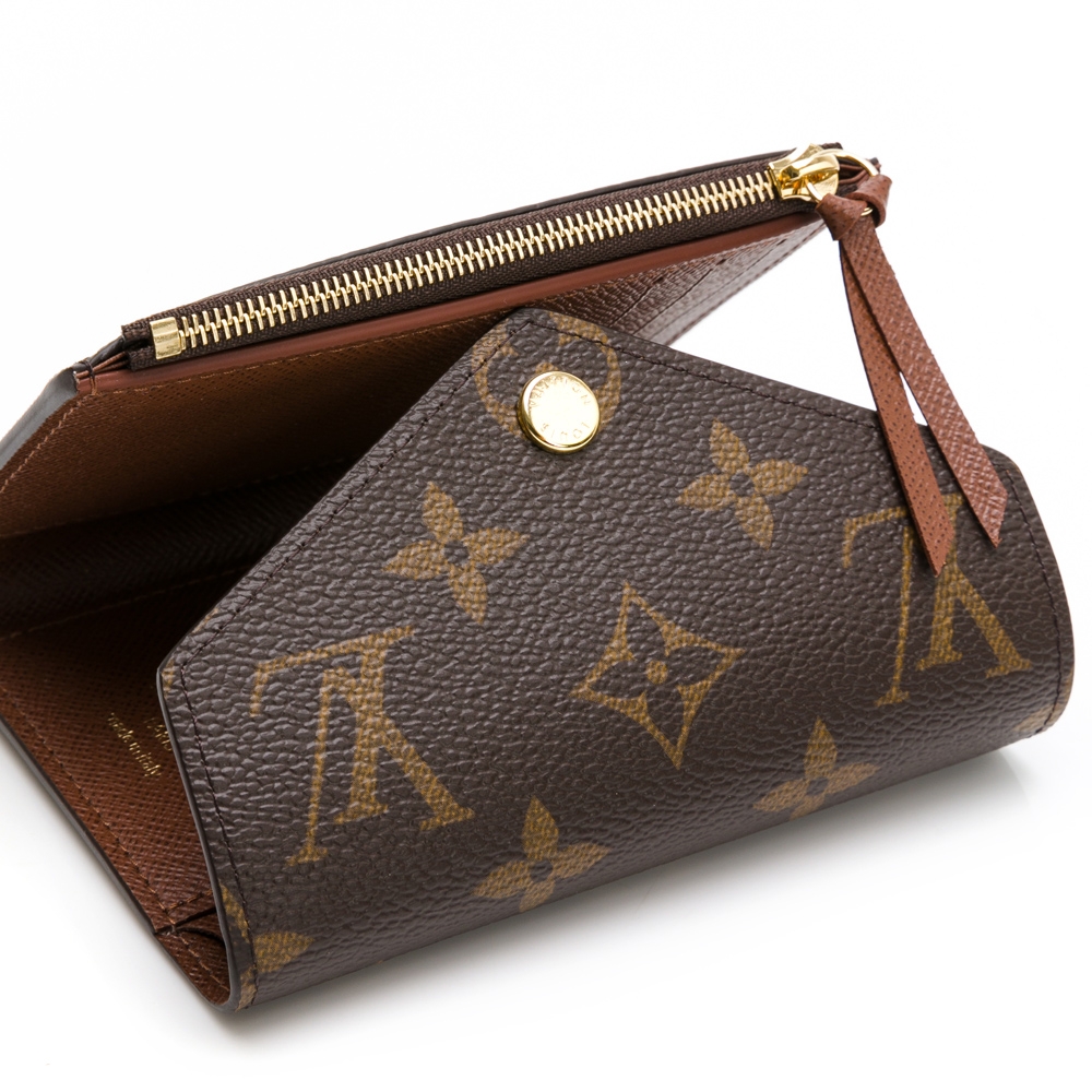 LOUIS VUITTON M62472 Victorine系列經典Monogram三折短夾（棕） LV