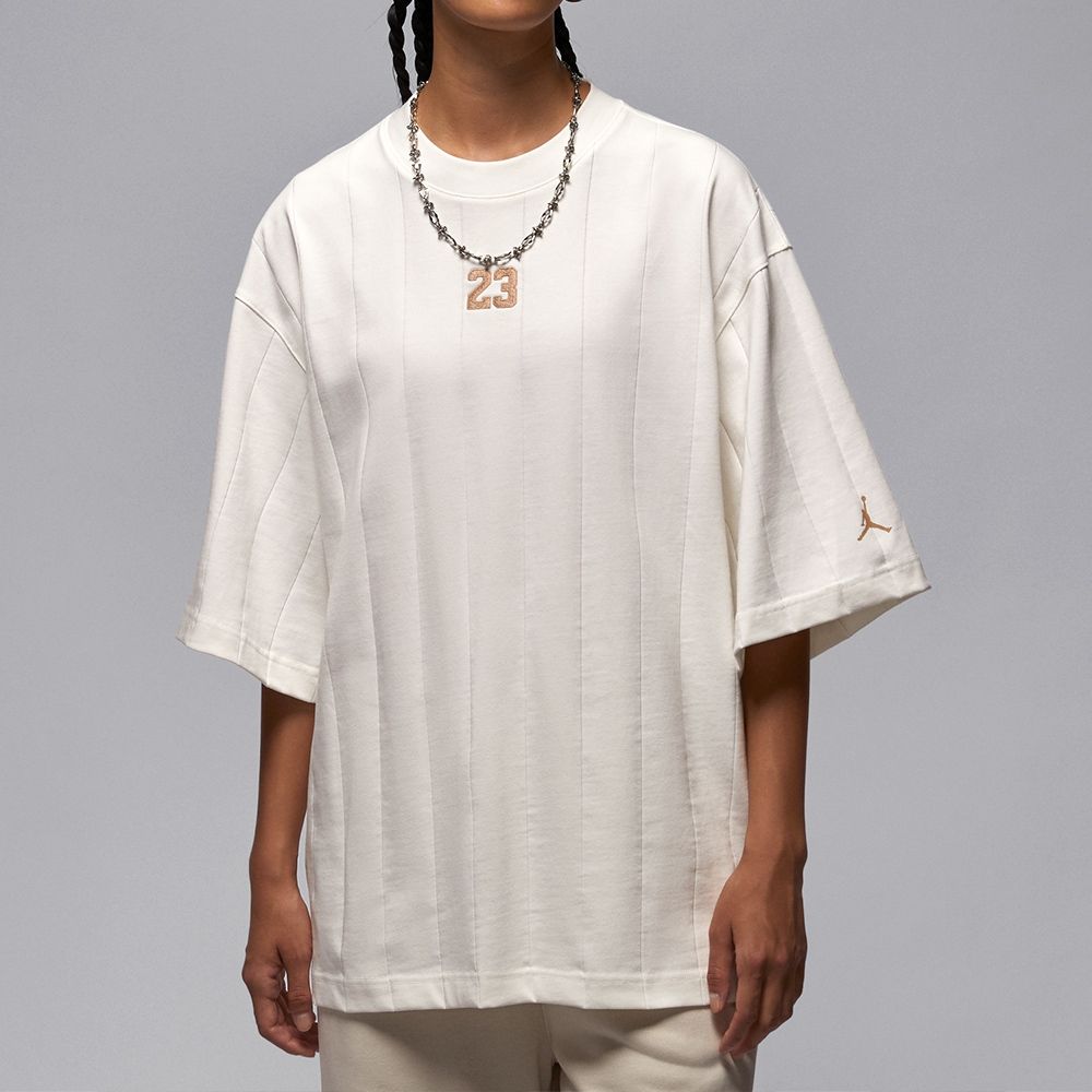 Nike As W J Brk Ls Loose Top 短袖女款米白色寬鬆落肩T恤HV0400-133