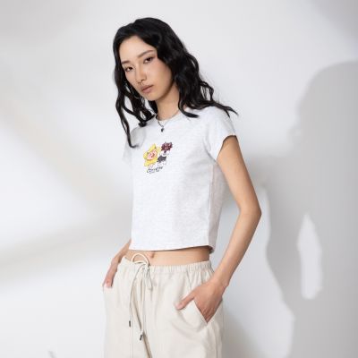 CONVERSE PETS GRAPHIC BABY FIT TEE LT RETRO GRAY 女 短袖上衣 WCJ771-GGN
