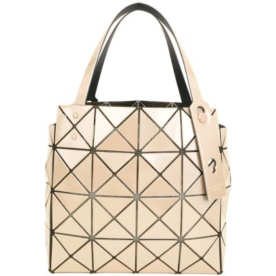 ISSEY MIYAKE 三宅一生 BAOBAO 4x4 亮面幾何手提/肩背包(米色)