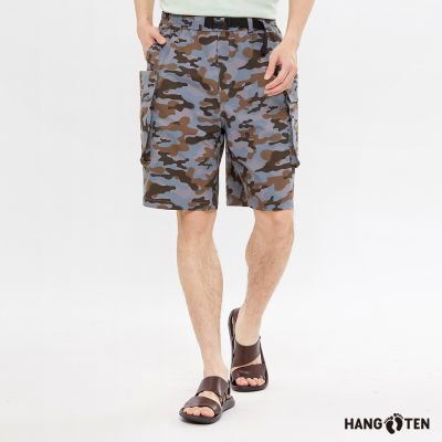 Hang Ten-男裝-迷彩側口袋短褲-深綠