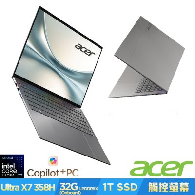 Acer 宏碁 Swift 16 AI SF16-71T-72M7 16吋觸控OLED筆電(Core Ultra X7 358H/32G/1TB/Win11)