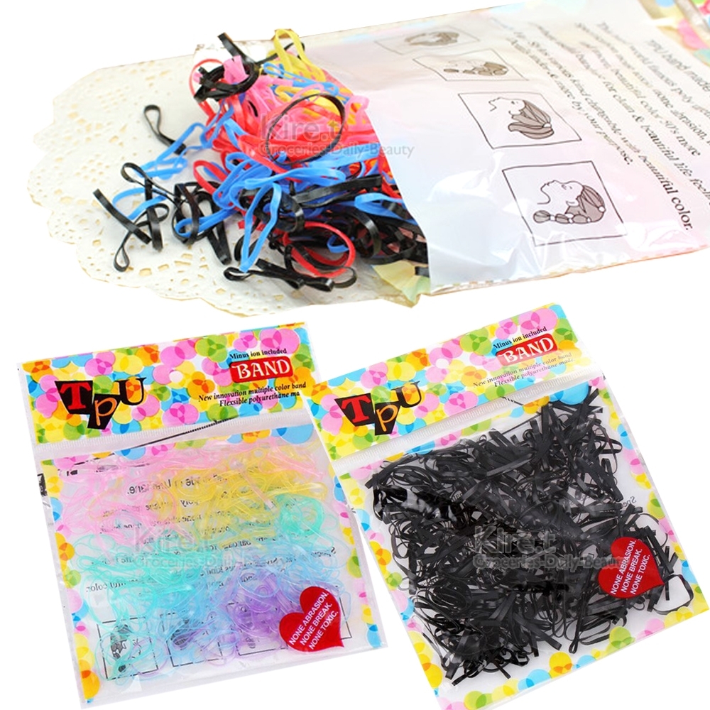 kiret 日韓橡皮筋髮束綁頭髮橡皮圈大包4包黑色彩色任選| 髮飾| Yahoo購物中心