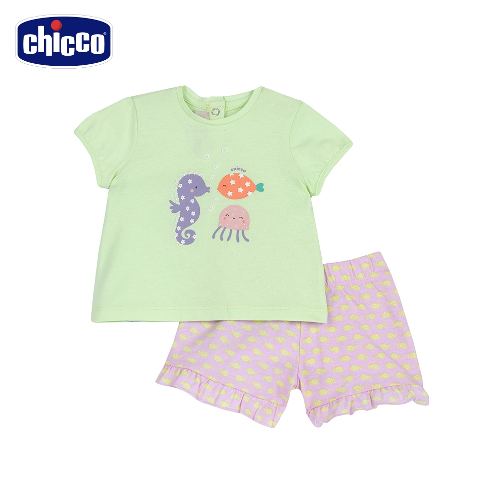 chicco官方直營-陽光海洋-海洋動物短袖套裝
