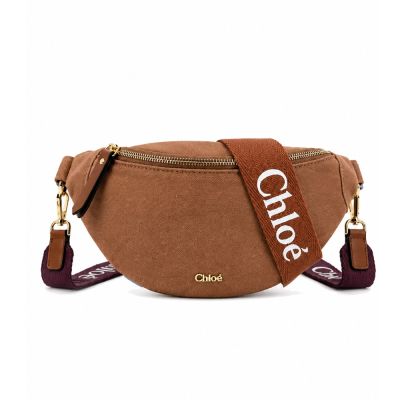 Chloe 經典品牌LOGO帆布腰包(任選)
