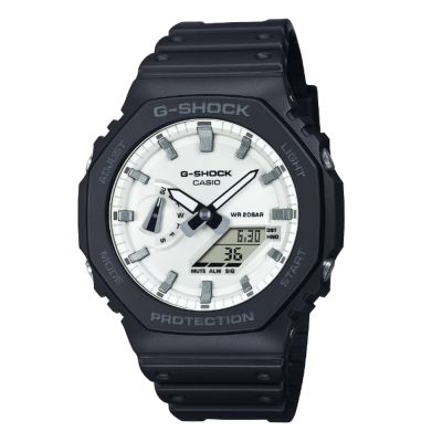 CASIO 卡西歐 G-SHOCK 八角形 黑白配 雙顯 抗震 防水 GA-2100WD-1A