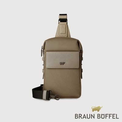 【BRAUN BUFFEL 德國小金牛】台灣總代理 尼爾-D 胸包-杏色/BF592-22-HM