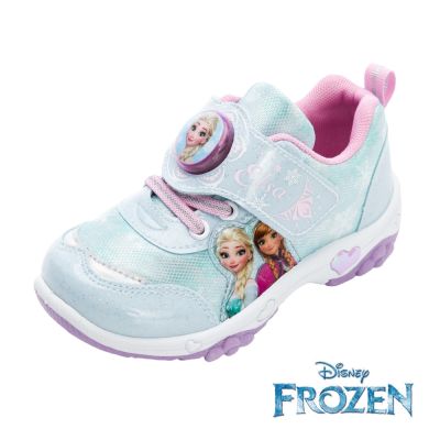 【Disney 迪士尼】冰雪奇緣 童鞋 電燈運動鞋/舒適 排汗 透氣 藍粉 台灣製(FOKX51616)