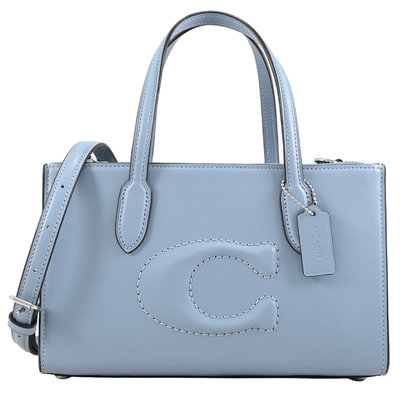 COACH NINA 經典C LOGO造型手提斜背兩用包/小托特包(淺藍)
