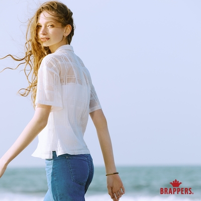 BRAPPERS 女款 鏤空蕾絲雕花襯衫-米白