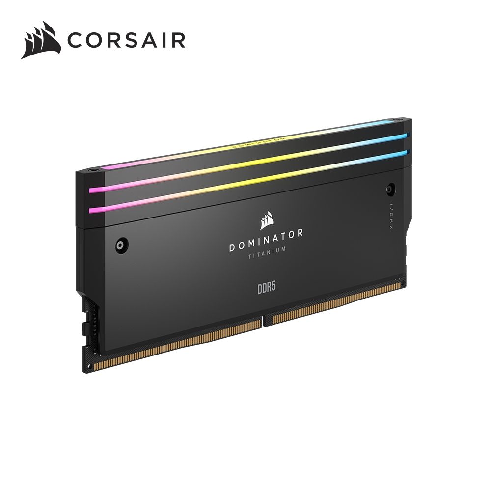 【CORSAIR 海盜船】Dominator Titanium RGB 黑 96GB(48Gx2) DDR5-6600(CMP96GX5M2B6600C32)