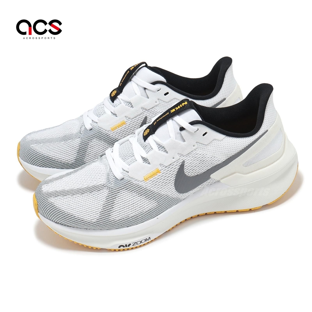 Nike 慢跑鞋 Air Zoom Structure 25 男鞋 白 黑 緩震 支撐 運動鞋 DJ7883-110