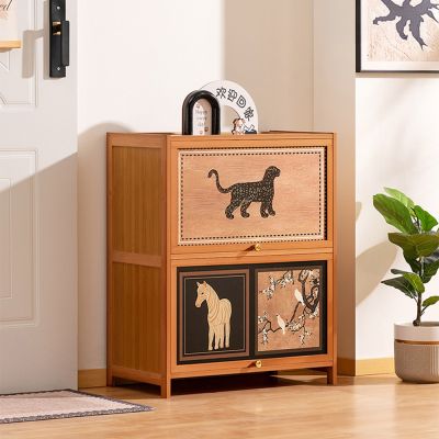 Happylife 楠竹古風翻門鞋櫃 五層60公分 Y12779