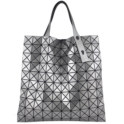 ISSEY MIYAKE 三宅一生 BAOBAO 銀色三角格10x10肩背/手提包