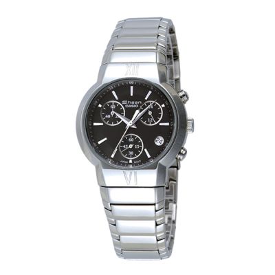 CASIO SHEEN系列 簡約三眼計時腕錶-銀X黑-SHN-5001D-1AVDF-30mm