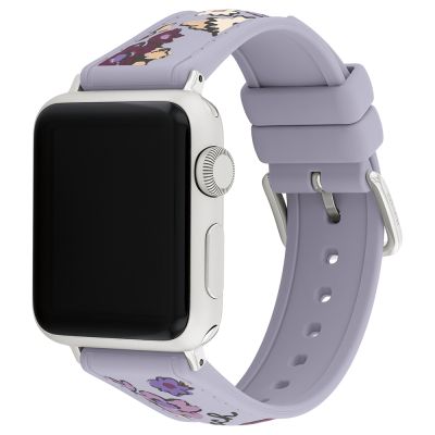 COACH Apple Watch 淡紫花朵錶帶 38/40/41mm適用 矽膠錶帶 寵愛媽媽 送禮推薦 禮物 送禮(不含手錶)