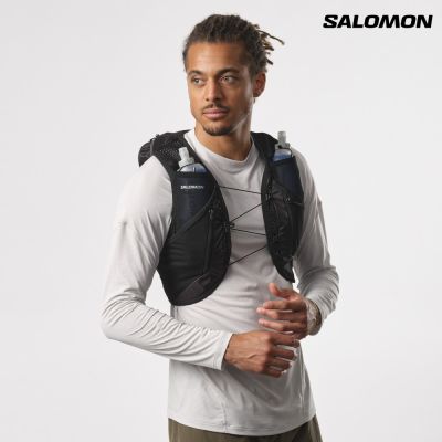 【Salomon索羅門】ACTIVE SKIN 12 水袋背包組 黑/金屬灰