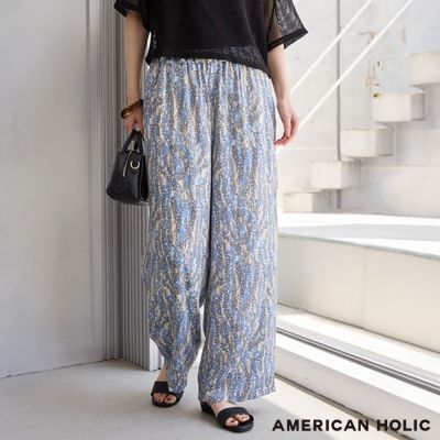 【AMERICAN HOLIC 】休閒波西米亞風印花寬褲