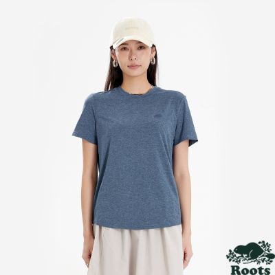 Roots 女裝 RENEW KNIT CLASSIC 短袖上衣（椒鹽藍）