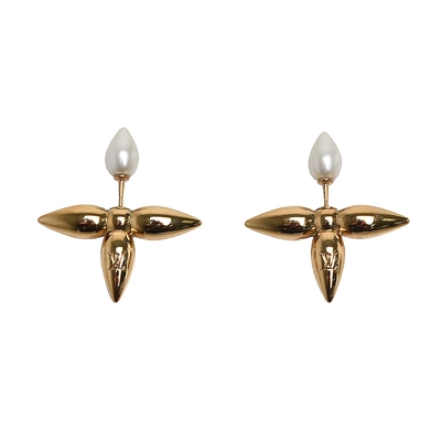 LouisVuitton路易威登 Louis Vuitton路易威登 LV飾品 M80267限量LOUISETTE立體花卉穿式耳環(金)