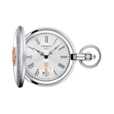 TISSOT 天梭 官方授權 T865.405.99.038.00 小秒針手上鍊懷錶(附鍊) 1111買買節 送禮推薦-銀x白/49.8mm T8654059903800