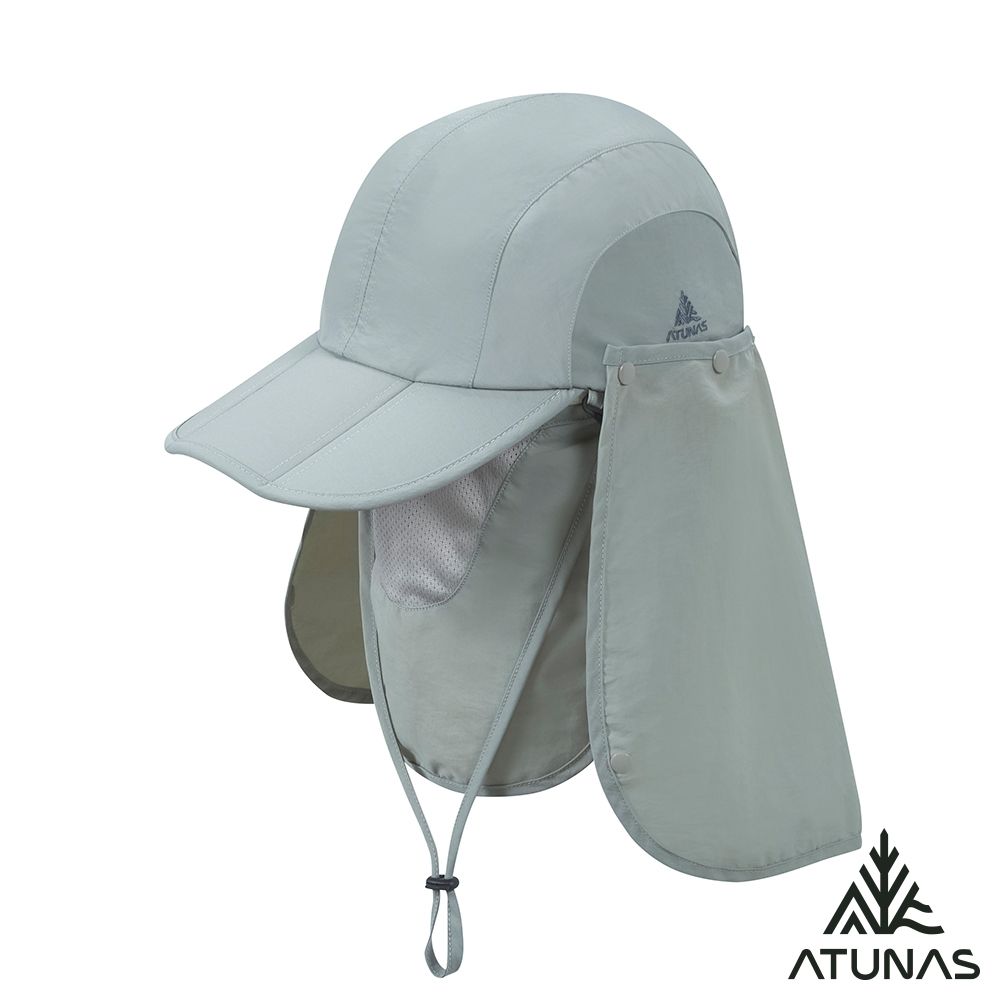 【ATUNAS 歐都納】透氣摺疊便帽(可拆遮片)A1AHHH08N灰卡/防曬/遮陽帽/鴨舌帽/摺疊收納