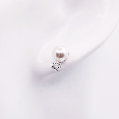 SWAROVSKI 施華洛世奇 Matrix 耳釘 水晶珍珠 鍍白金色