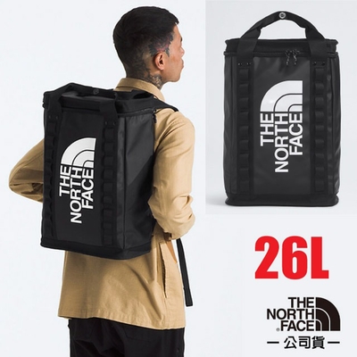【The North Face】大Logo 26L多功能日用減壓雙肩背包/書包(15吋筆記型電腦隔間)_3KYF-53R 宇宙黑
