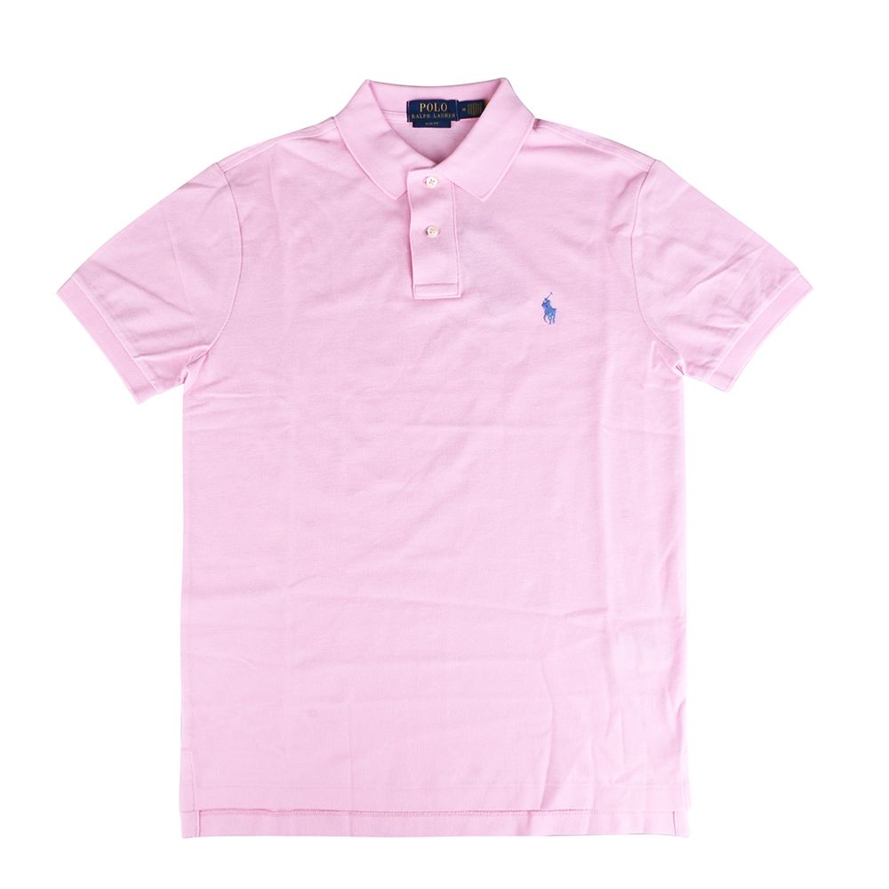 Polo RALPH LAUREN經典小馬刺繡Logo棉質Custom Slim Fit 短袖Polo衫(粉紅/女款)
