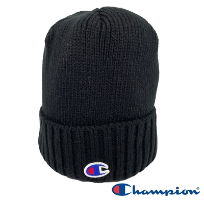 Champion 官方直營-中性 針織經典刺繡LOGO毛帽(黑)