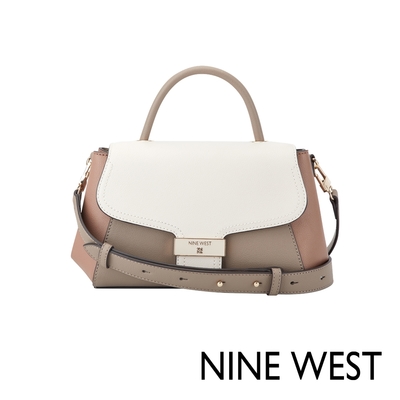 NINE WEST MORDEN 幾何造型斜背包-拼接白(128621)