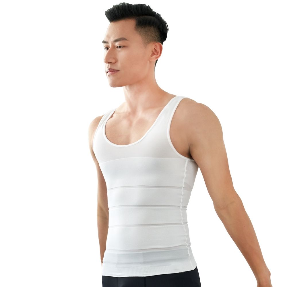 (2件組)GIAT台灣製分段加壓涼感機能塑型背心/男內衣 (信念白2件)