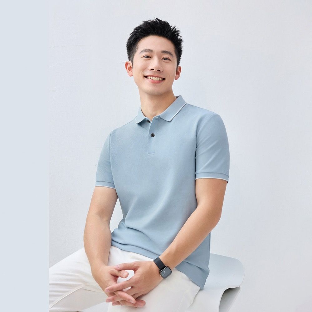 GIORDANO 男裝涼感抗菌防蟎撞色領POLO衫【多色任選】 (61 羊絨藍)