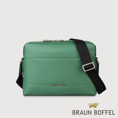 【BRAUN BUFFEL 德國小金牛】台灣總代理 格瑞克D 中型斜背包-孔雀石綠/BF513-TW61-MC