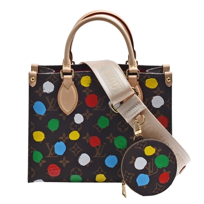 LOUIS VUITTON路易威登 LV M46380 聯名YK ONTHEGO PM系列經典Monogram帆布手提/斜背包
