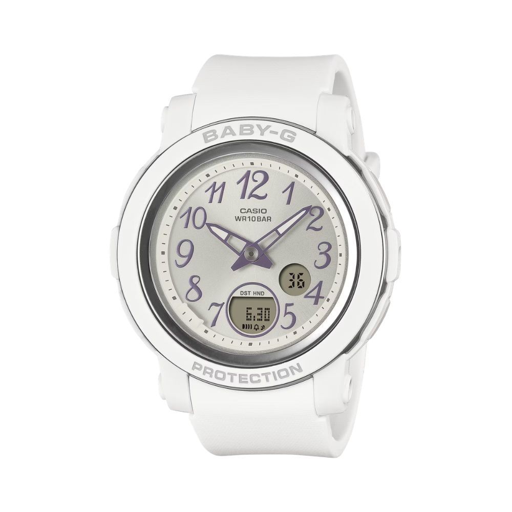 CASIO卡西歐 BABY-G 充滿活力 金屬優雅 電子錶款 白色 BGA-290SA-7A_41.5mm