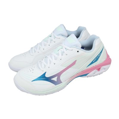 Mizuno 美津濃 羽球鞋 Wave Claw 4 寬楦 男鞋 女鞋 白 緩震 回彈 室內運動 71GA2643-17