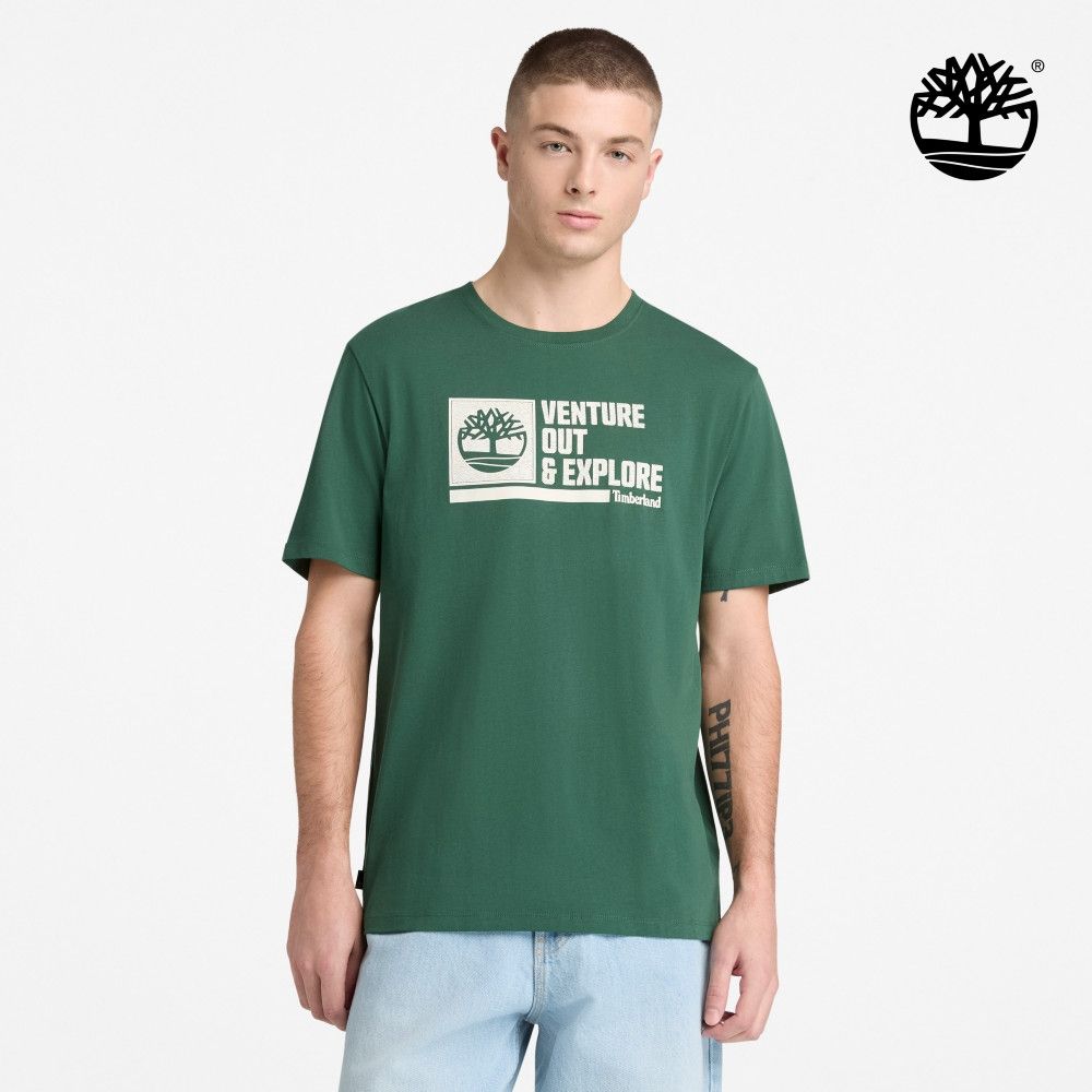 Timberland官方旗艦 精選LOGO短袖T恤 男款(多款任選) (F.男款松綠色)