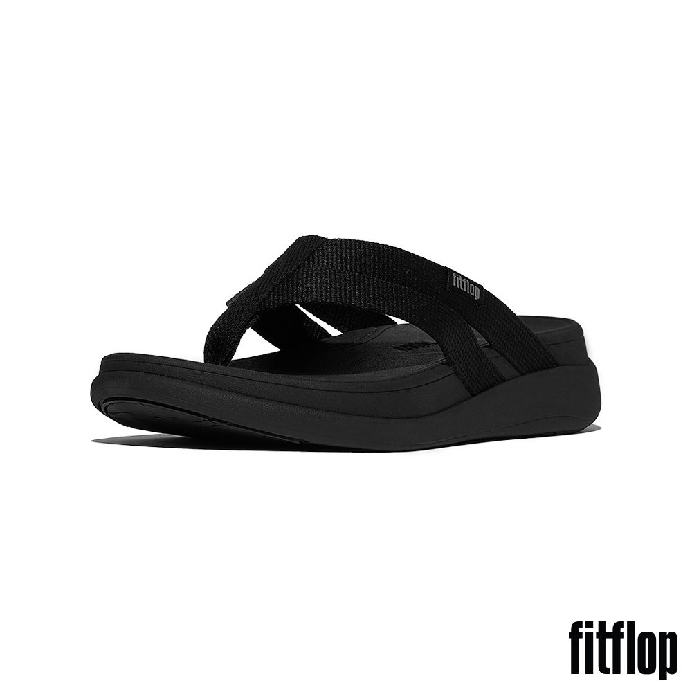 【FitFlop】F-MODE GO 織帶厚底夾腳涼鞋-女(靚黑色) (靚黑色)