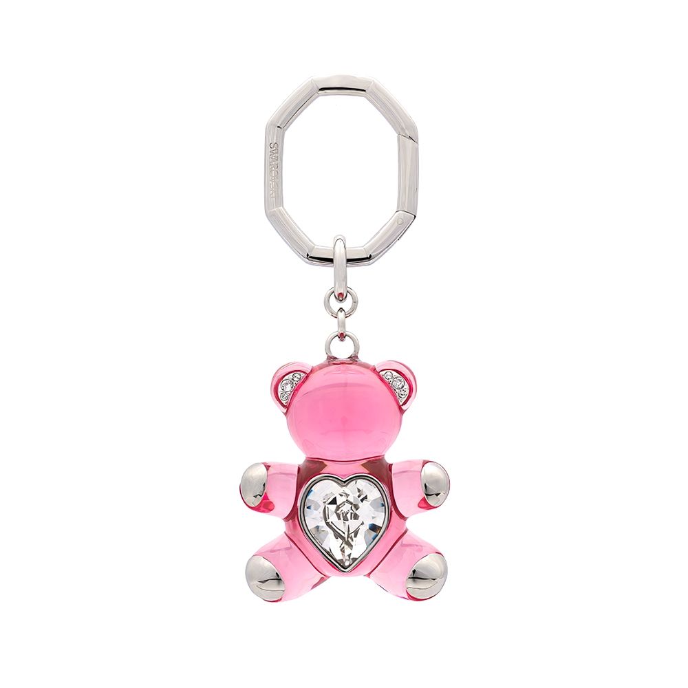 SWAROVSKI 施華洛世奇粉紅Teddy鑰匙圈