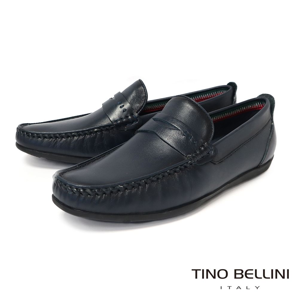 TINO BELLINI 貝里尼時尚型男輕便樂福鞋 HM1T001D-4(深邃藍)