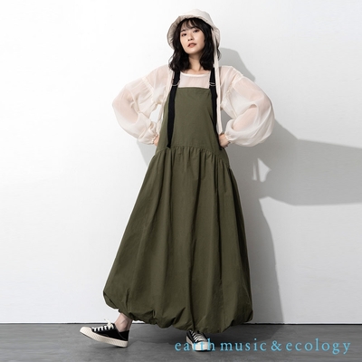 earth music  氣球下擺剪接吊帶洋裝
