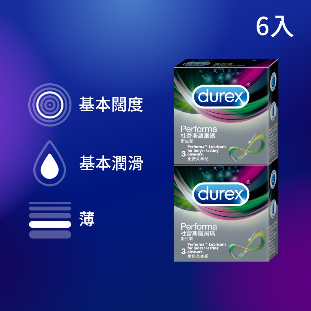 Durex 杜蕾斯-飆風碼保險套(3入/盒)*2盒(超值2盒共6入)