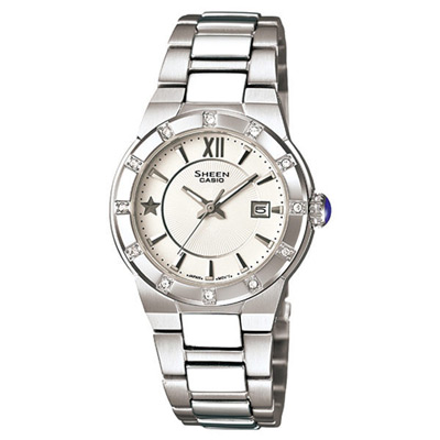 CASIO SHEEN系列 耀眼典藏都會時尚腕錶-白-SHE-4500D-7ADR-29mm