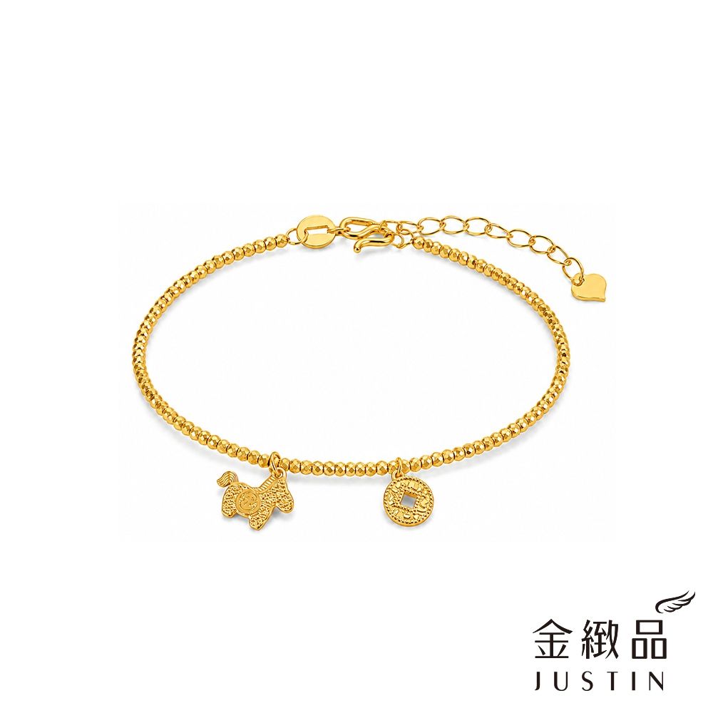 金緻品 黃金手鍊 財珠串串馬 0.99錢