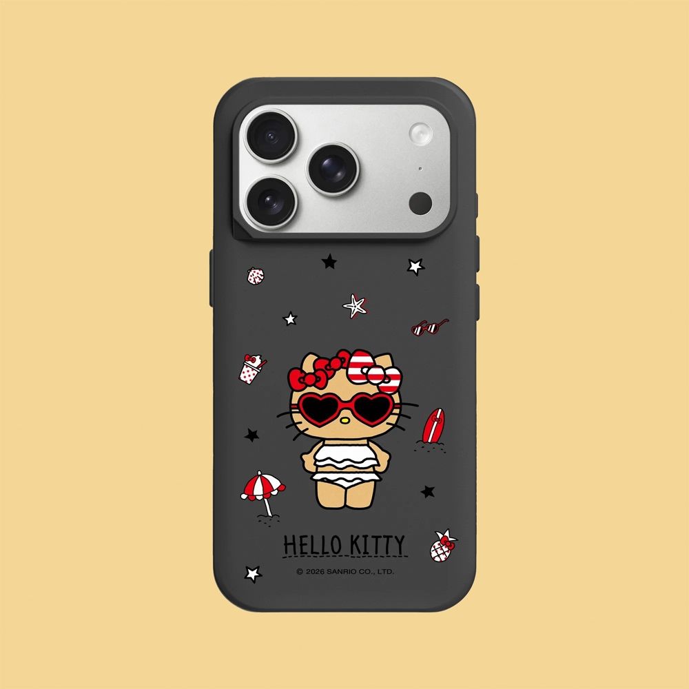 犀牛盾 iPhone 15/16/17/18系列 SolidX MagSafe兼容 強化吸震緩衝防摔磁吸手機殼/Hello Kitty-愛心墨鏡 (經典黑)