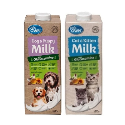 澳洲pets OWN Milk寵物專屬牛奶-幼貓、貓咪用/幼犬、成犬用 1LITRE/33.8FL.OZ x4入組