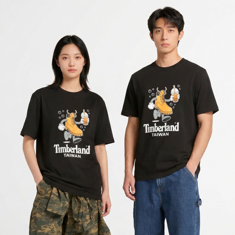 Timberland官方旗艦 台灣限定款黑色珍珠奶茶短袖T恤|0YHNPL15