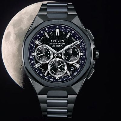 CITIZEN星辰 GENTS GPS 八角黑鈦衛星對時光動能男錶-CC4106-74E-44mm